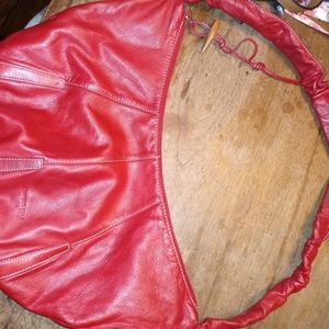 LEATHER KENNETH COLE HOBO BAG